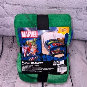 Marvel Avengers Full Bed Kids Throw Blanket Spider-Man Hulk Thor Ironman 62x90